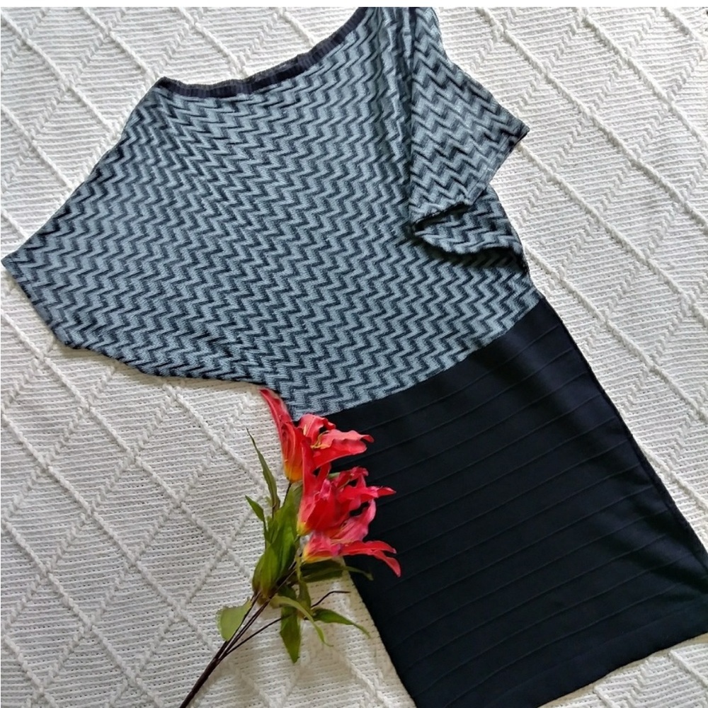 Black and Gray Chevron Dress